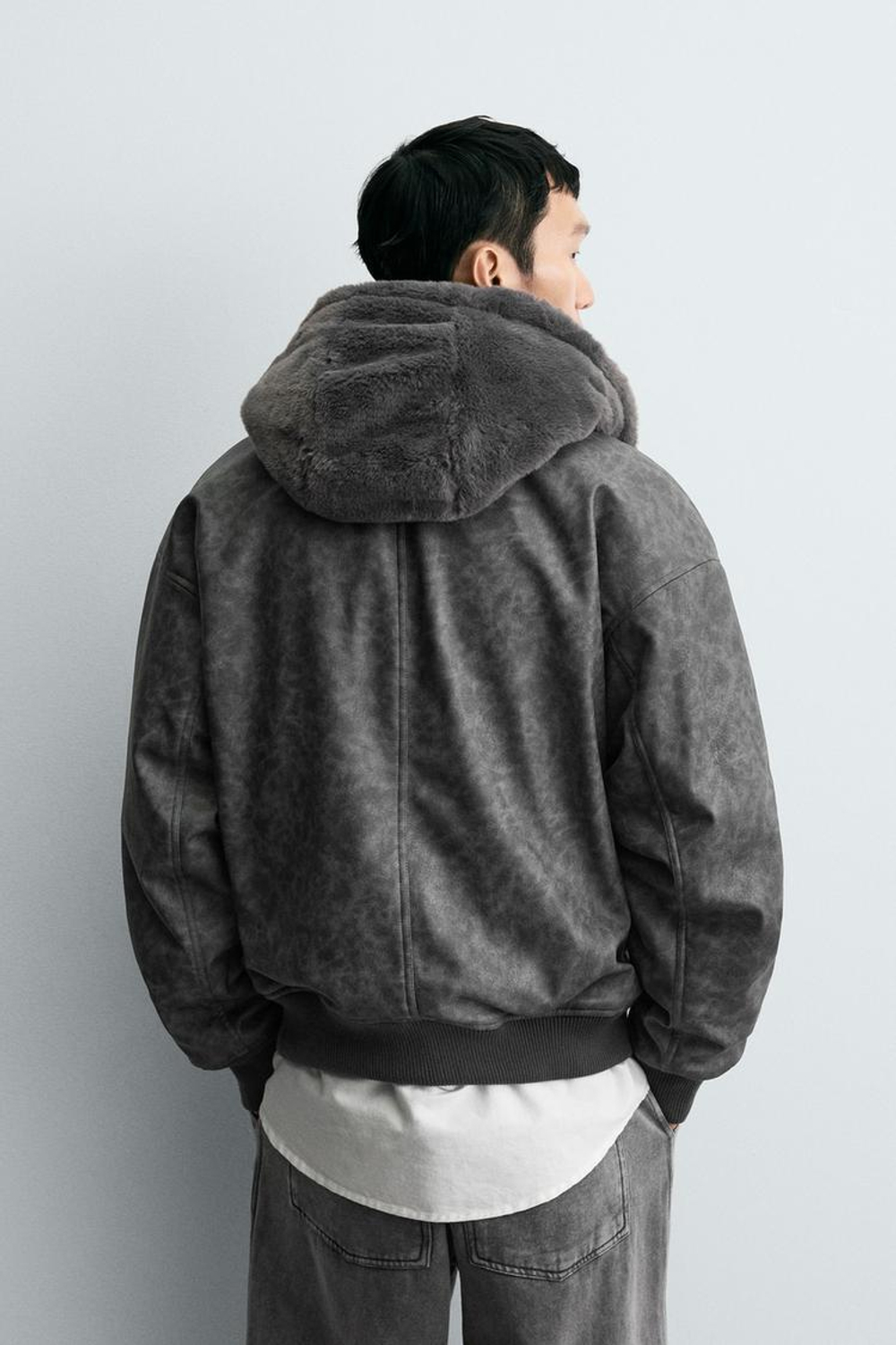 ZARA БОМБЕР REVERSIBLE, АНТРАЦИТОВО-СЕРЫЙ