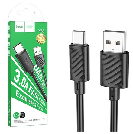 Кабель USB - TypeC HOCO X88 (черный) 1м