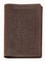 Обложка для паспорта Варгградъ Коричневая "Дорогу варварам"