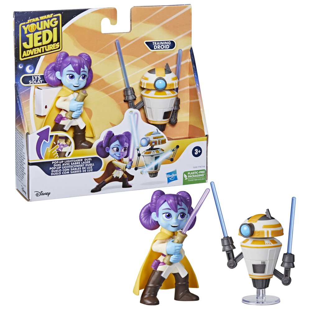 Hasbro Star Wars - Фигурки действия 2-Pak Pop-Up Дуэль световых мечей Люк Скайуокер и Тренировочный дроид Приключения молодых джедаев F8008