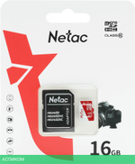 Карта памяти Netac P500 ECO microSDHC 16GB с адаптером (NT02P500ECO-016G-R)