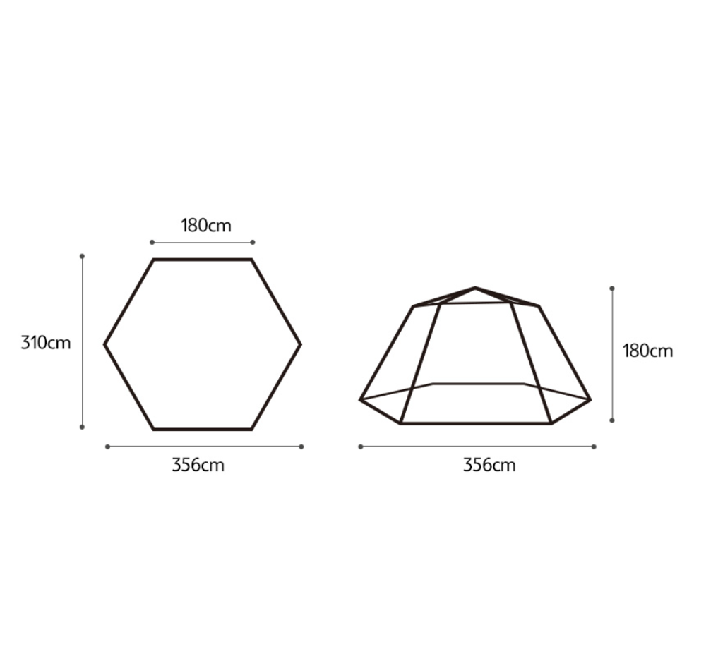Палатка Naturehike Hexagonal 3-4-местная, автоматическая, хаки (бежевая)