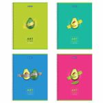 Тетрадь А4, 96 л., BRAUBERG, гребень, клетка, глянцевый лак, "Avo", 404061