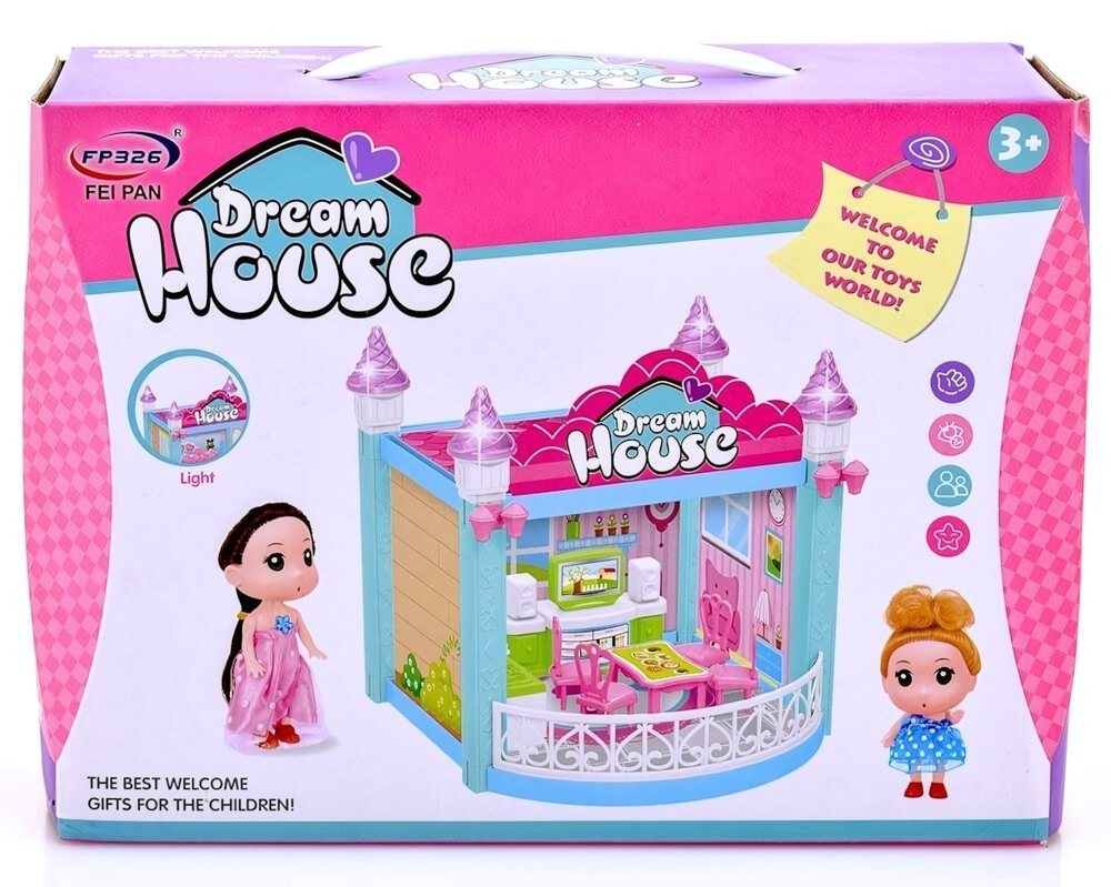Домик для кукол с мебелью 42 элем., 26*6,8*19см, свет, звук, коробка