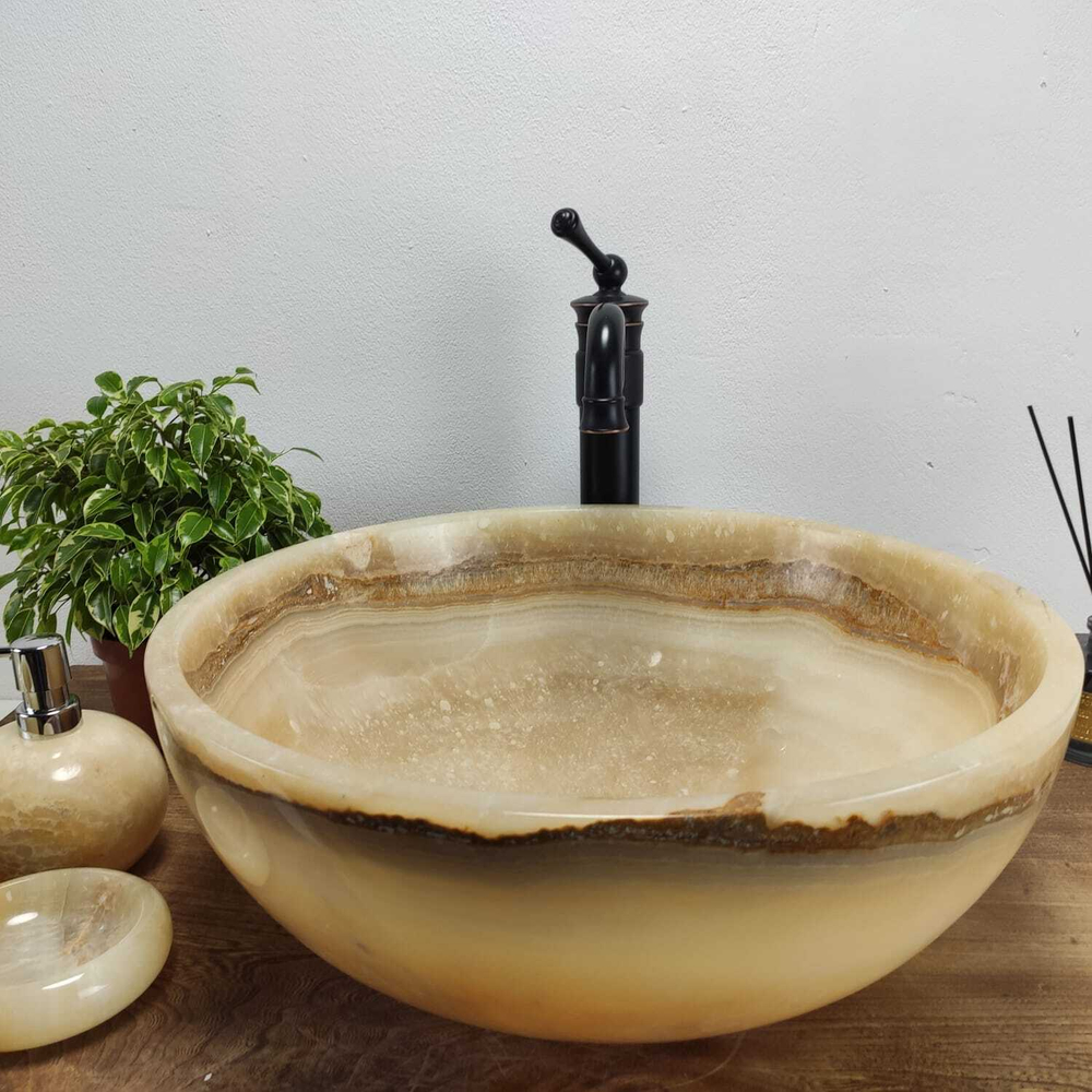 Раковина из оникса Bowl Yellow TinLip BO-60983 45*45*17