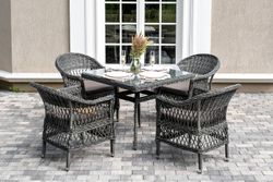 "Сицилия" обеденная группа плетеная, цвет графит