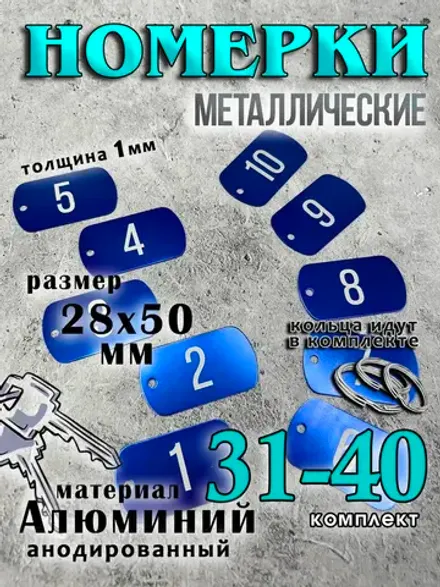 Номерки на ключи металлические