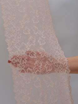 Эластичное кружево серебристый пион с розовинкой ширина 21,5 см