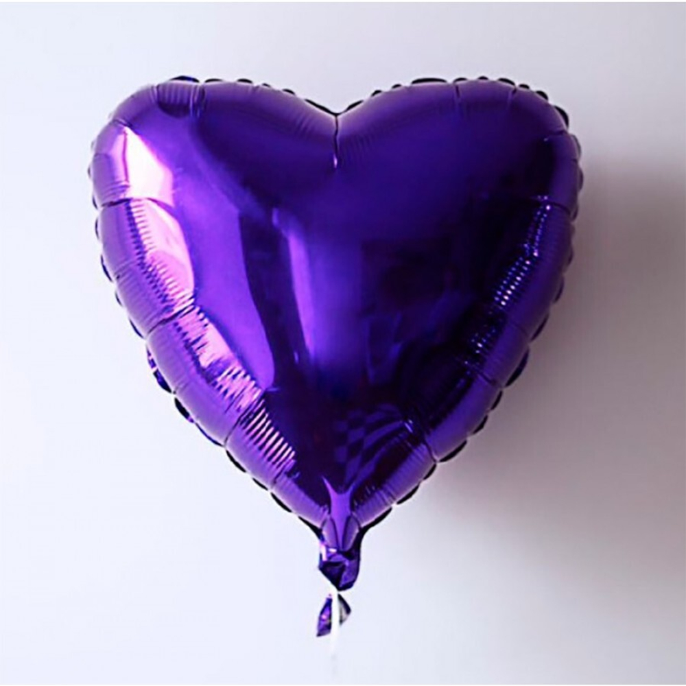 Шар (18""/46 см) Сердце, Пурпурный фиолетовый, 1 шт. Г48 флекс