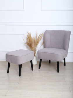 Пуф "Donatello" букле мех серый/венге