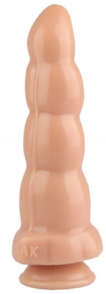 Телесный рельефный анальный фаллоимитатор - 22 см. (Цвет: телесный)