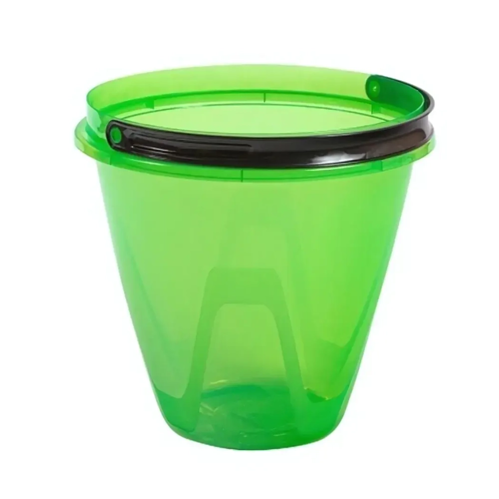 Ведро 10 л Лайт прозрачное (зеленый цвет)
