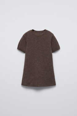 ZARA ПЛАТЬЕ ИЗ 100% ШЕРСТИ, ШОКОЛАДНЫЙ