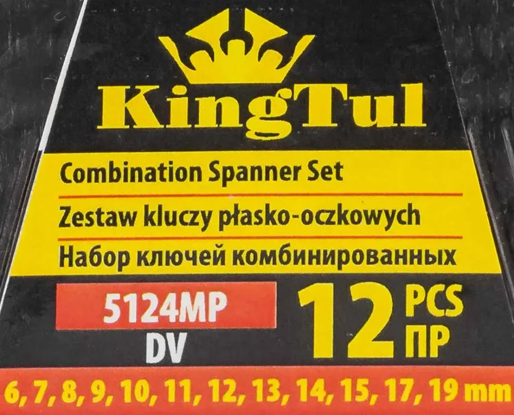 Ключи комбинированные, набор 12пр. (6-15, 17, 19мм) KINGTUL KT-5124MP DV
