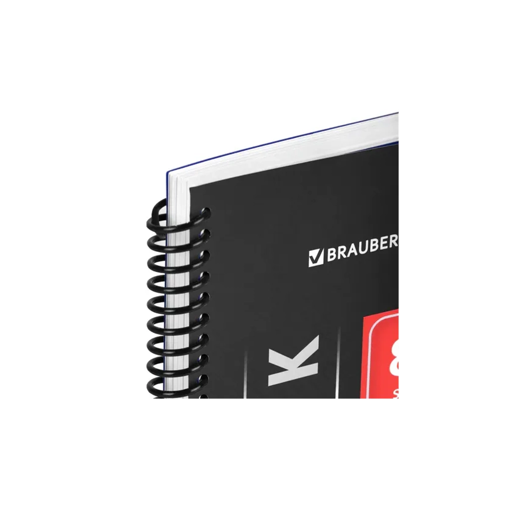 Тетрадь А-4 80л. клетка на спирали, обложка пластик синий, BRAUBERG Metropolis