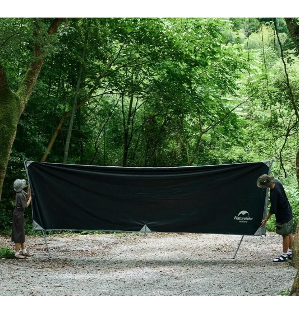 Тент кемпинговый Naturehike 3Х5 м., черно-серебристый винил