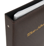 Фотоальбом BRAUBERG на 156 фото 10х15 см, под гладкую кожу, на кольцах, коричневый, 390470