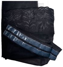 Чулки Ergoforma 211 с ажурной резинкой на силиконовых лентах, противоварикозные, 1 класс размер 1, черный