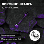 Штанга 10 х 1,2 мм с внешней резьбой 316L с конусом и шариком