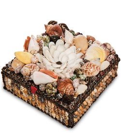 Decor and Gift 54-046-04 Декоративная шкатулка «Ракушки» квадрат
