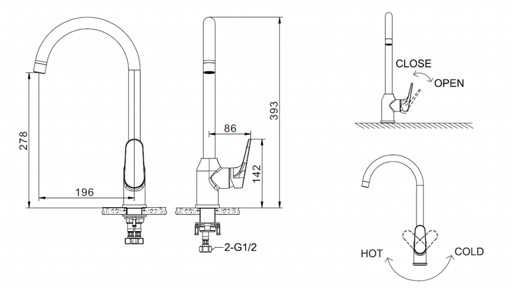 Смеситель для кухни Bravat Eler F7191238CP-RUS