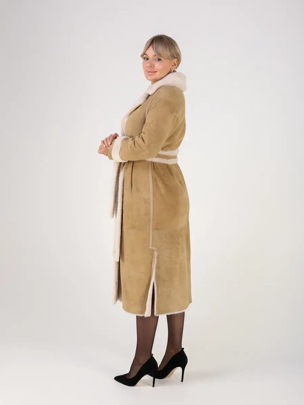 Дубленка зимняя натуральная длинная и теплая