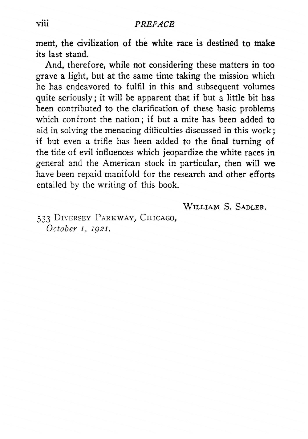 Race Decadence | William Samuel Sadler