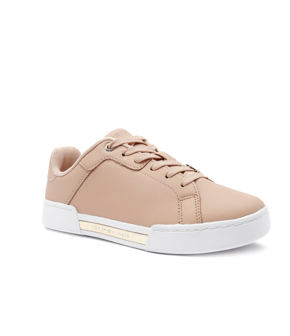 Кожаные кроссовки court sneaker golden th Tommy Hilfiger - бежевый(FW0FW07116)