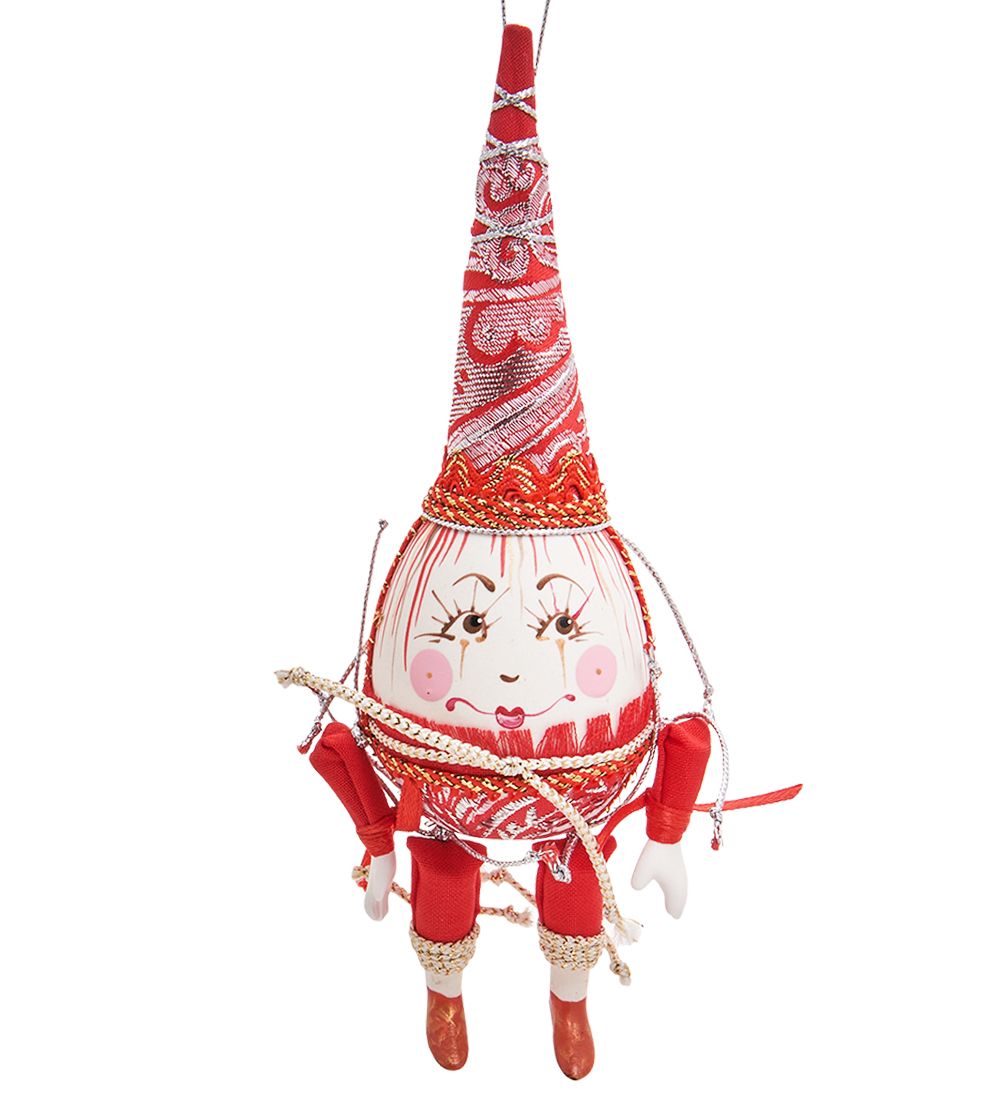 РусКукла RK-507/3 Яйцо-подвеска «Клоун» фарфор