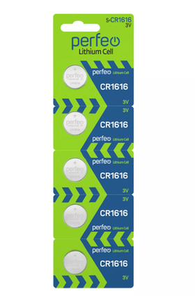 PERFEO Батарейки CR1616 литиевые дисковые Lithium Cell 5шт, 3V, 1 ш.