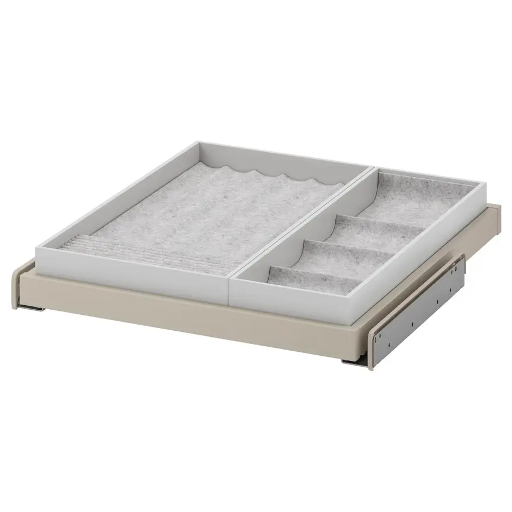 Выдвижная полка со вставкой - IKEA KOMPLEMENT, 50х58 см, серый КОМПЛИМЕНТ ИКЕА