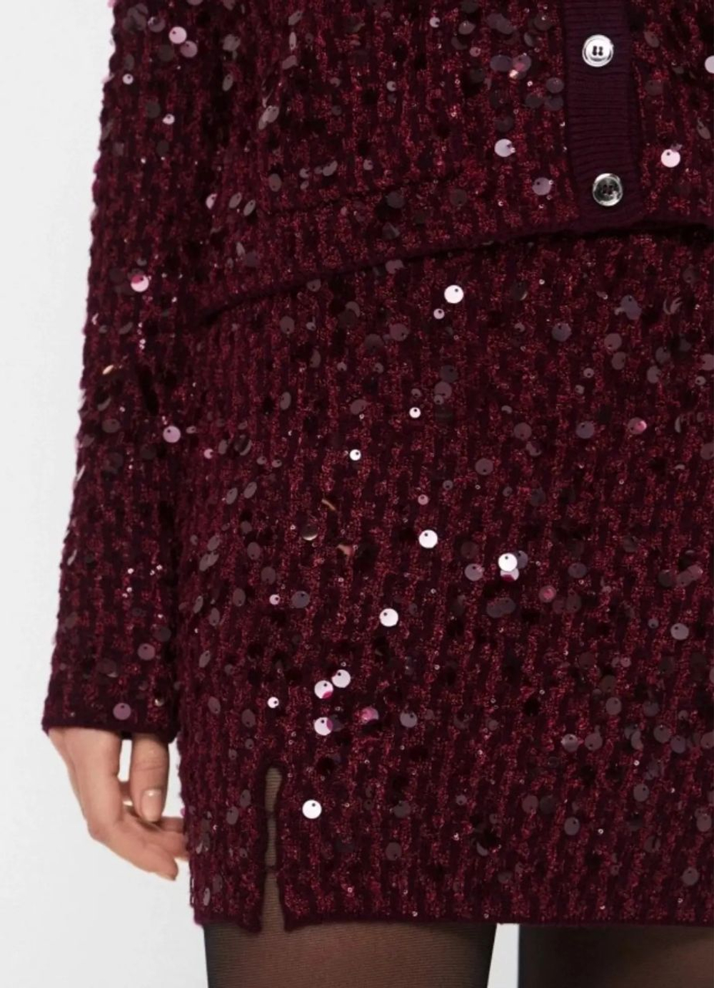 GLAMOUR хлопок, пайетки, 240м/100гр цвет: нить бордовая, пайетки в цвет нити