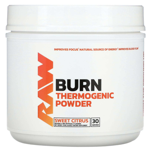 Raw Nutrition, Burn, термогенный порошок, со вкусом сладких цитрусовых, 516 г (18,2 унции)