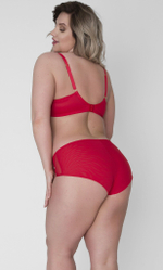 Красный бюстгальтер с мягкой чашкой из кружева с «ресничками» (Размер: 90C) (Цвет: красный)