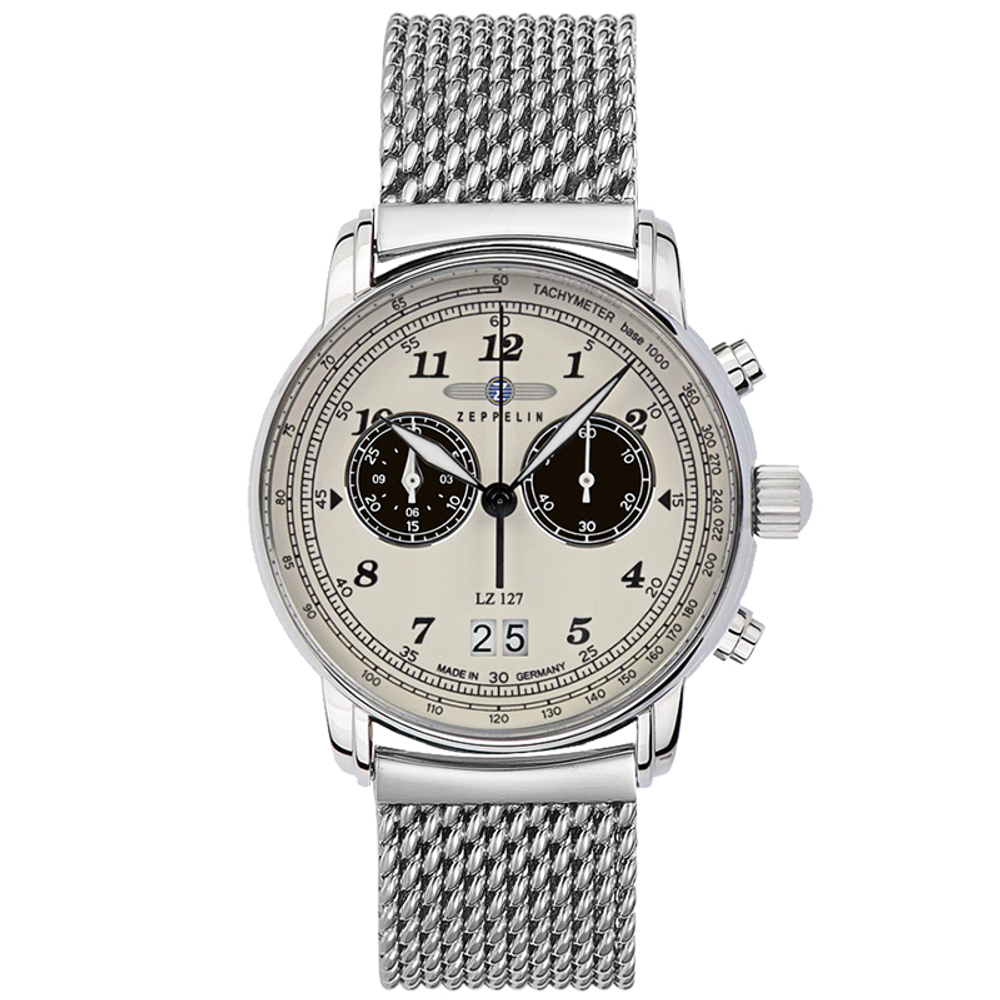 ZEPPELIN Piaget Collection Quartz Movement Men"s Watches Watch 40 White Dial Steel Strap