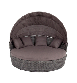 "Стильяно" плетеная кровать круглая, цвет графит