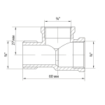 Тройник 3/4'' вн/вн/нар VRT® никель