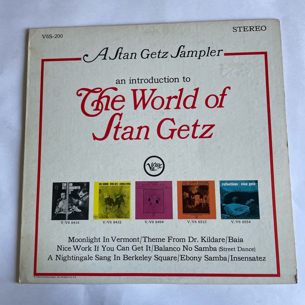 Винтажная виниловая пластинка LP Stan Getz, A Stan Getz Sampler: An Introduction To The World Of Stan Getz (США 1964)