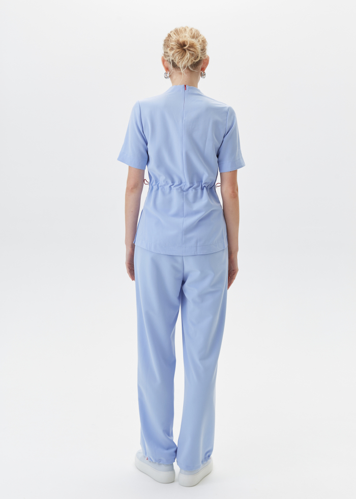 Брюки свободные медицинские женские Йошо, скайблю