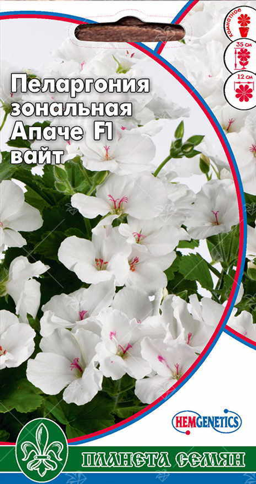 Пеларгония зональная Апаче белая F1