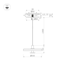 Светильник SP-KOTARO-R350-12W Warm3000 (BK-GR, 36 deg, 230V, TRIAC) (Arlight, IP20 Фетр, 3 года) 057223