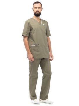 Костюм мужской "Юник" (оливковый/с.серый)