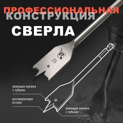 Набор перовых сверл по дереву 9 шт. RENNBOHR с удлинителем и ключом (14, 16, 18, 20, 22, 25, 30 мм)