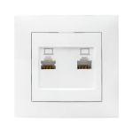 Валенсия розетка компьютерная RJ-45 2-местная белая EKF