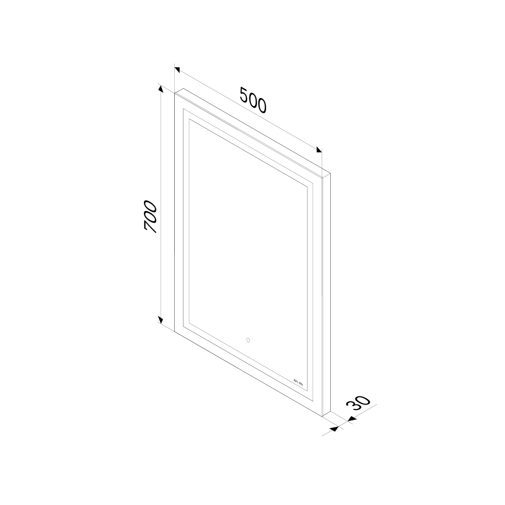 Универсальное зеркало настенное с контурной LED-подсветкой, 50 см AM.PM Gem M91AMOX0501WG