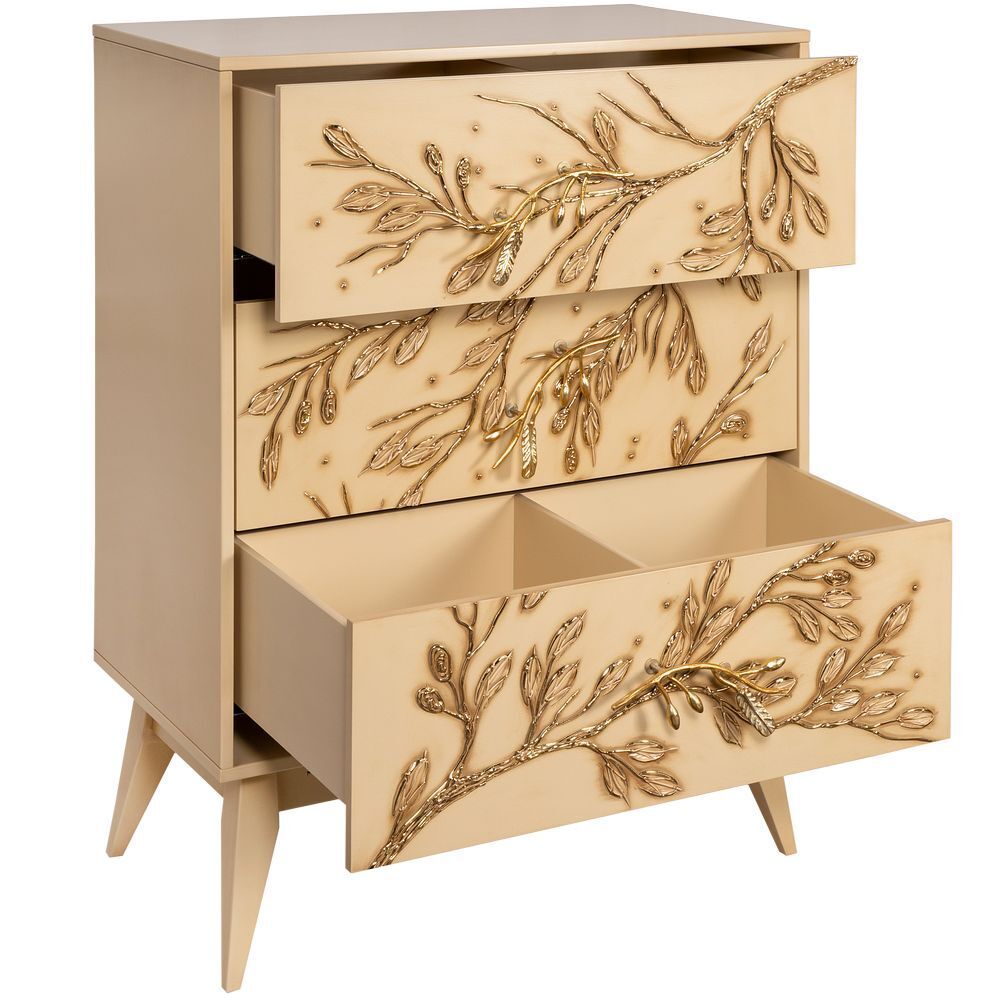 Ручка мебельная скоба Oliva Branch (Олива Бранч) левая Айвори