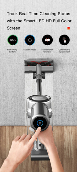 Беспроводной пылесос, вертикальный Dreame Cordless Vacuum Cleaner V12 серый(EU)