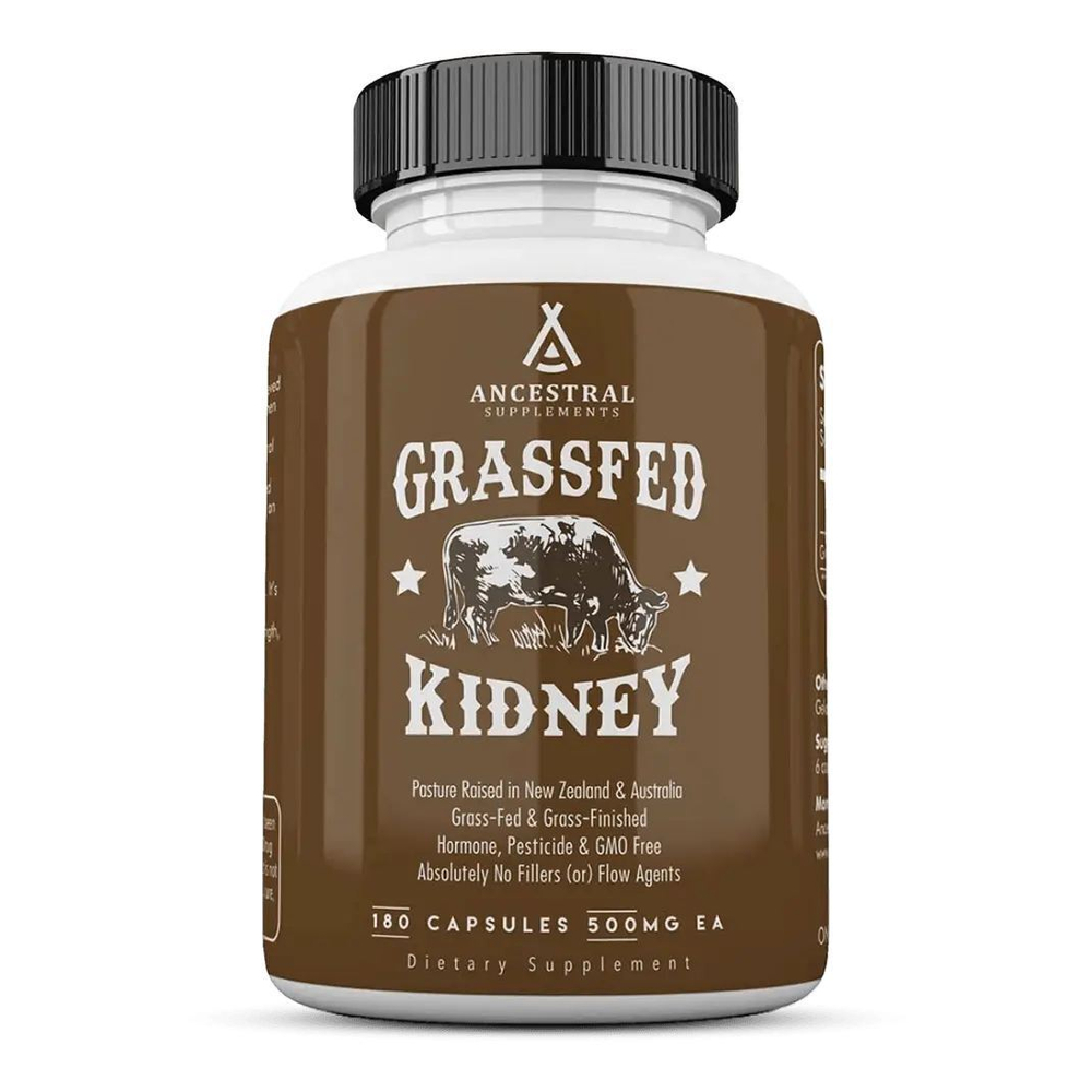 Ancestral Supplements - Grass fed Kidney 180 capsules 500mg