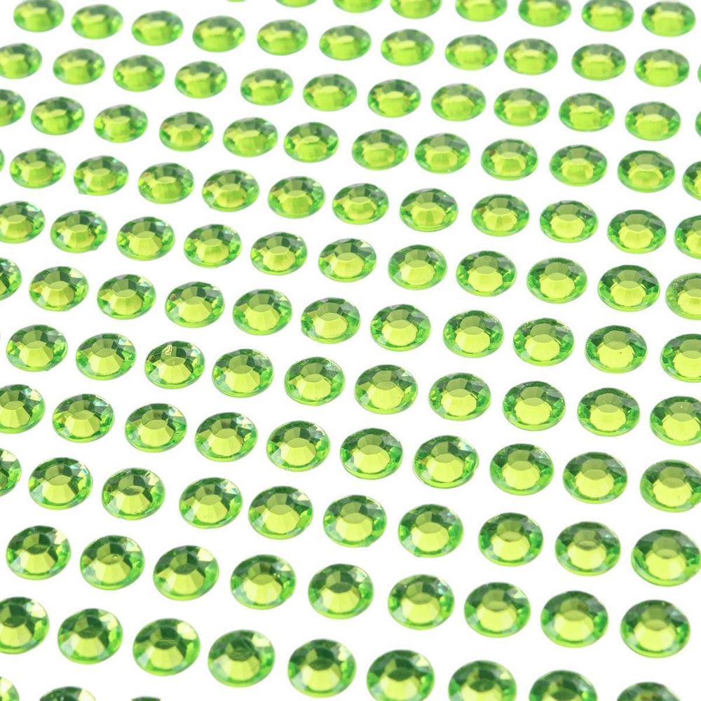 Наклейки Стразы, круглые, 22*10см, зеленые