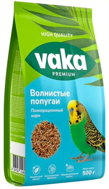 VAKA High Quality корм для волнистых попугаев 500 г